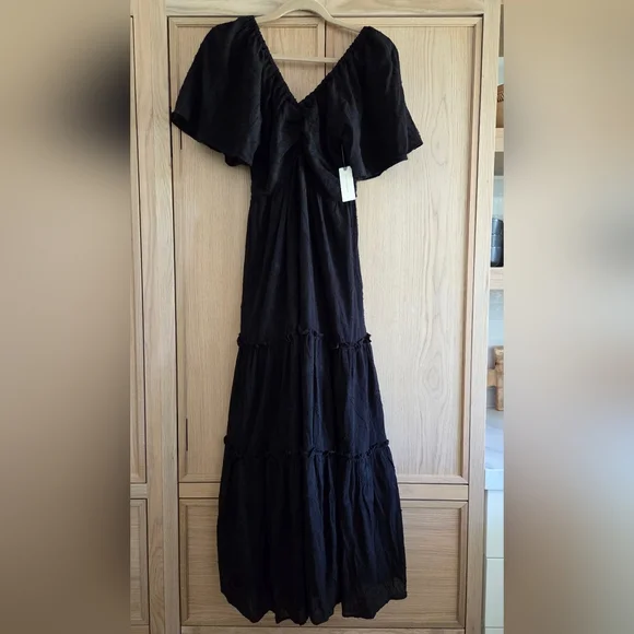 chinese dress ladies By Anthropologie Long-Sleeve Smocked Tiered Maxi Dress – katie + hubbell main image 1